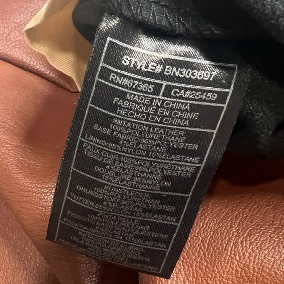 Steve Madden Citrine faux Leather flat front flare Pant Cognac Women’s Large - Picture 10 of 10